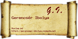 Gerencsér Ibolya névjegykártya