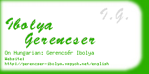 ibolya gerencser business card